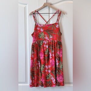 Floral Print Fit & Flare Strappy Dress